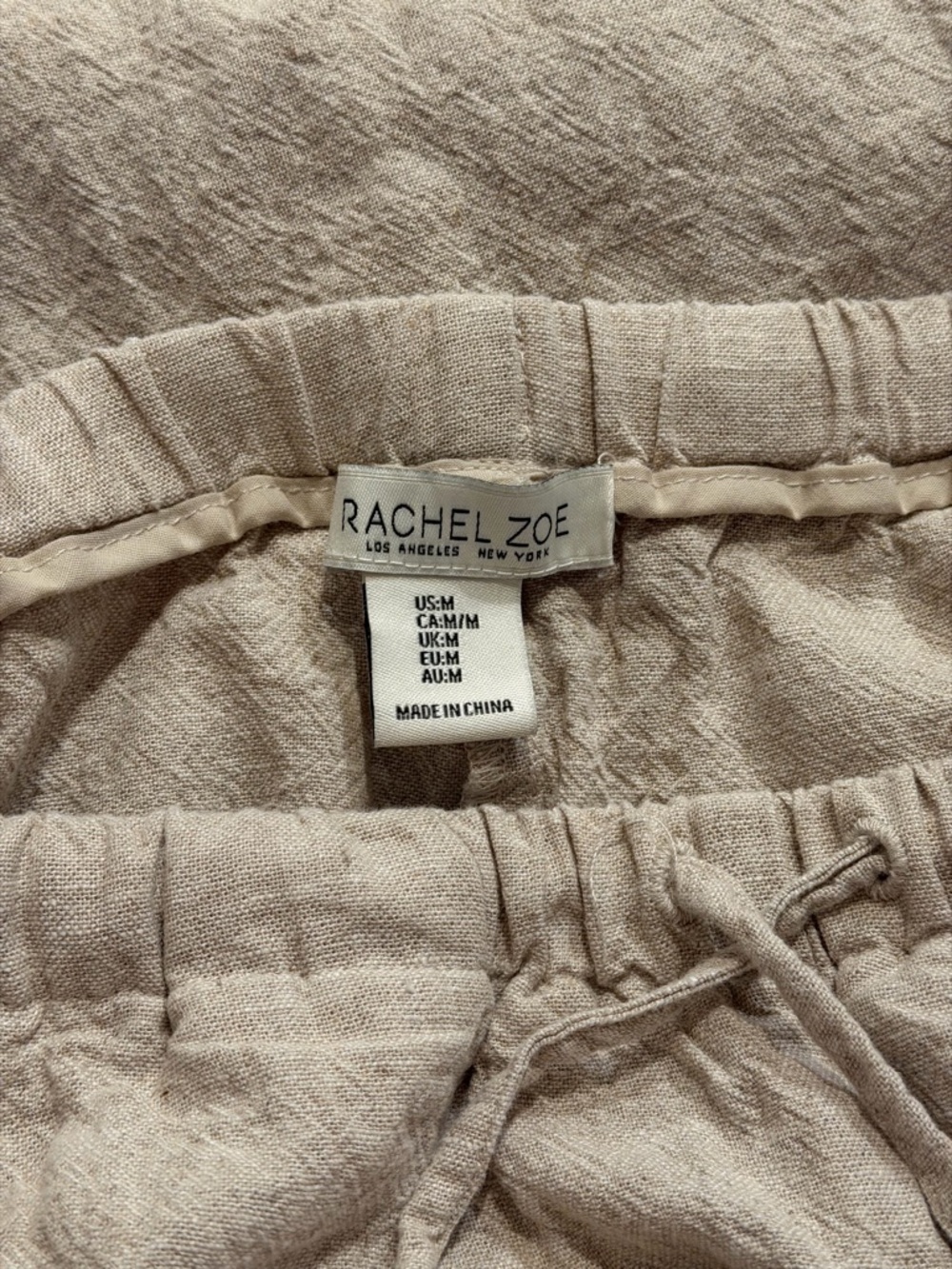 Rachel Zoe Drawstring Linen-Blend Pants - Cream - Picture 4 of 4